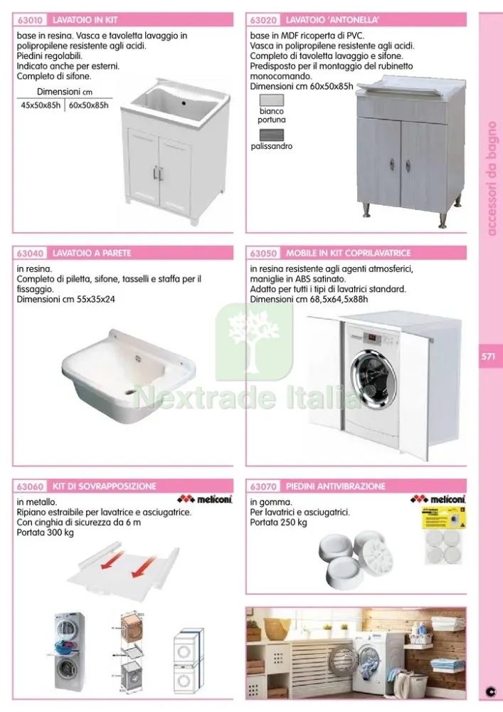 LAVATOIO ANTONELLA 60X50 CM CON SIFONE BIANCO PORTUNA — Scarichi e sifoni — rif. FERX.85747 — foto 2 LAVATOIO ANTONELLA 60X50 CM CON SIFONE BIANCO PORTUNA — Scarichi e sifoni — rif. FERX.85747 — foto 2