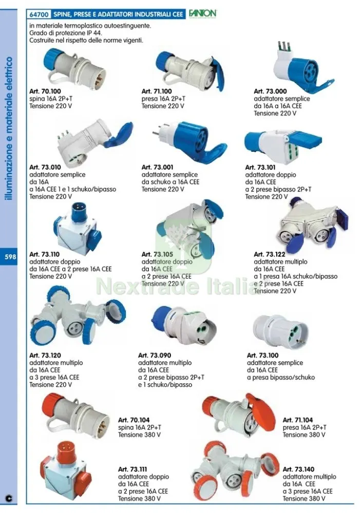 FME ART.73.111 ADATTATORE MULTIPLO CE380V — Interruttori e prese — rif. FERX.5540 — foto 2 FME ART.73.111 ADATTATORE MULTIPLO CE380V — Interruttori e prese — rif. FERX.5540 — foto 2