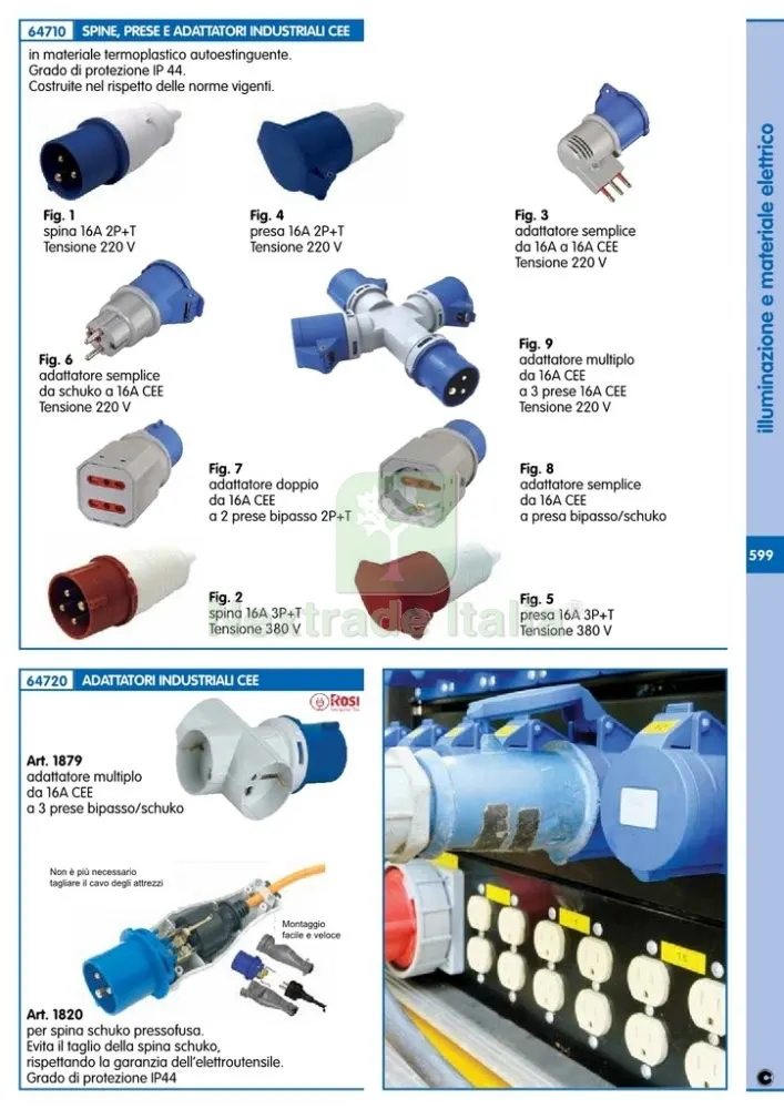 ADATTATORE INDUSTRIALE SPINA SCHUKO IP44 ART. 1820 — Interruttori e prese — rif. FERX.94496 — foto 2 ADATTATORE INDUSTRIALE SPINA SCHUKO IP44 ART. 1820 — Interruttori e prese — rif. FERX.94496 — foto 2