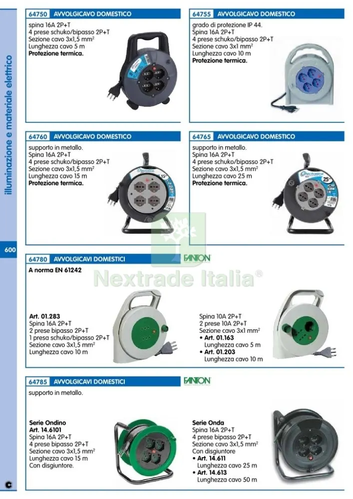 AVVOLGICAVO ML.15 3X1,5 4BIPASSO SCHUKO + PROTEZIONE/49217 — Illuminazione — rif. FERX.13937 — foto 2 AVVOLGICAVO ML.15 3X1,5 4BIPASSO SCHUKO + PROTEZIONE/49217 — Illuminazione — rif. FERX.13937 — foto 2