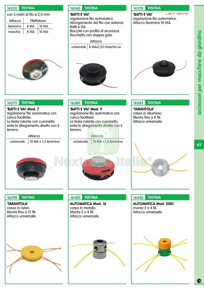 TESTINA BATTI E VAI 2 FILI NYLON UNIVERSALE FAST WORK — Ricambi e accessori macchine da giardino — rif. FERX.37558 — foto 2