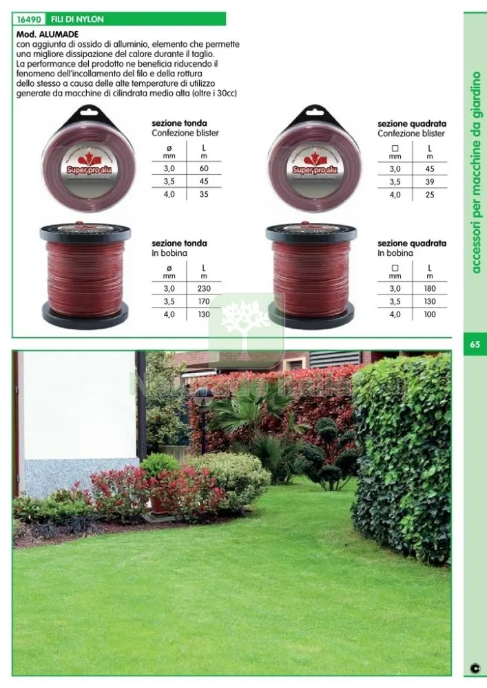 FILO NYLON ALUMADE QUADRO 4X25MT RED — Ricambi e accessori macchine da giardino — rif. FERX.93932 — foto 2
