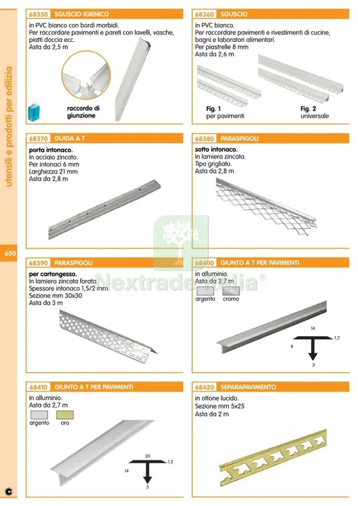 10PZ SGUSCIO PVC ORIZZONTALE BIANCO MM.8 X CM.260 — Utensili muratura — rif. FERX.12934 — foto 2 10PZ SGUSCIO PVC ORIZZONTALE BIANCO MM.8 X CM.260 — Utensili muratura — rif. FERX.12934 — foto 2