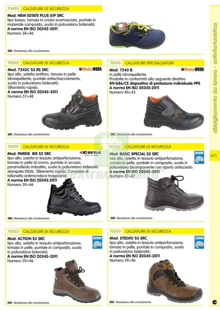 SCARPE ALTE ANTIFORO "BETA" N.44 — Calzature antinfortunistiche — rif. FERX.92248 — foto 2 SCARPE ALTE ANTIFORO "BETA" N.44 — Calzature antinfortunistiche — rif. FERX.92248 — foto 2