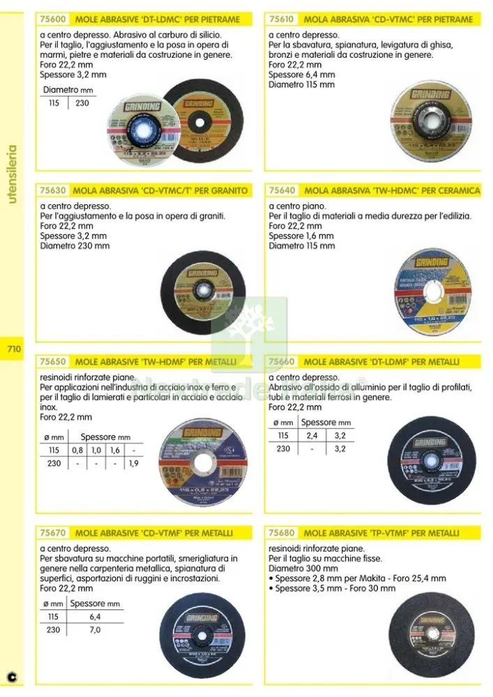 25PZ GRINDING DISCO X TRONCHI FERRO DIAMETRO 300X2,8 VTMFT — Punte, frese e dischi — rif. FERX.12823 — foto 2