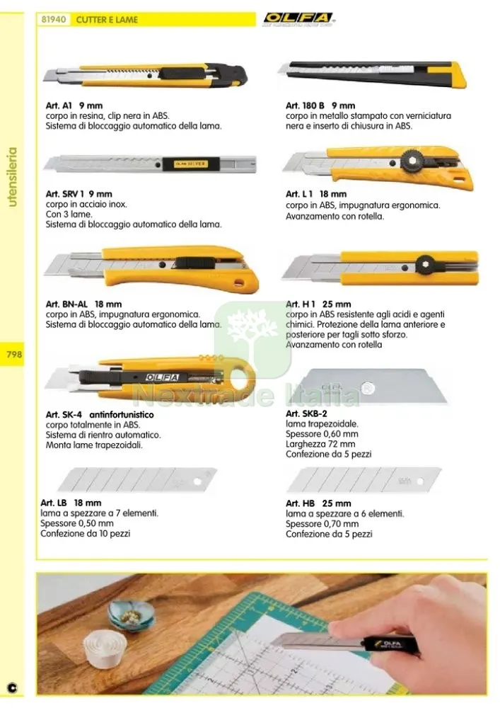 OLFA CUTTER ANTINFORTUNISTICO ART. SK-4 — Misurazione e taglio manuale — rif. FERX.64001 — foto 2 OLFA CUTTER ANTINFORTUNISTICO ART. SK-4 — Misurazione e taglio manuale — rif. FERX.64001 — foto 2