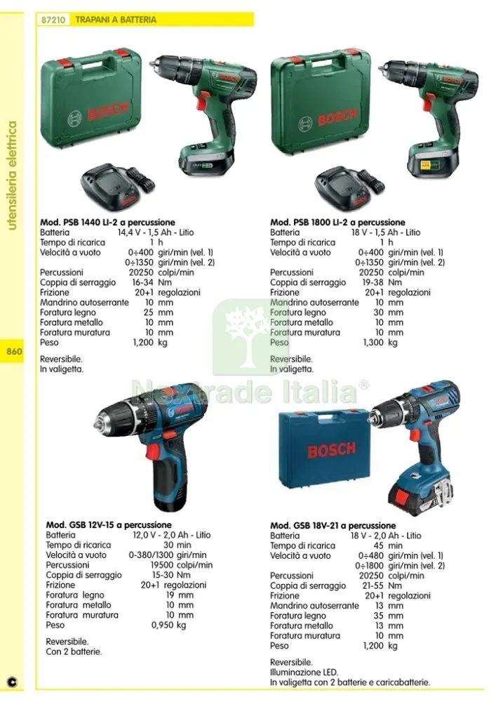 BOSCH-B 12V TRAPANO GSB12 V-15 CON 2 BATTERIE 2,0AH — Trapani e avvitatori — rif. FERX.94260 — foto 2