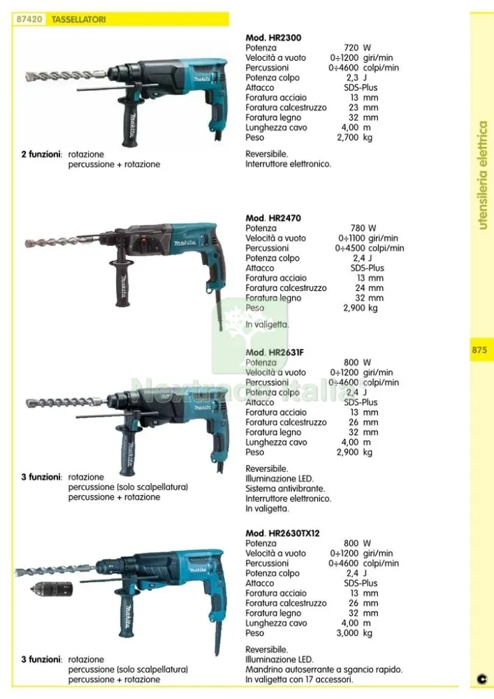 MAKITA TASSELLATORE HR2630TX12 800W SDS-PLUS 2,4J — Trapani e avvitatori — rif. FERX.5610 — foto 2