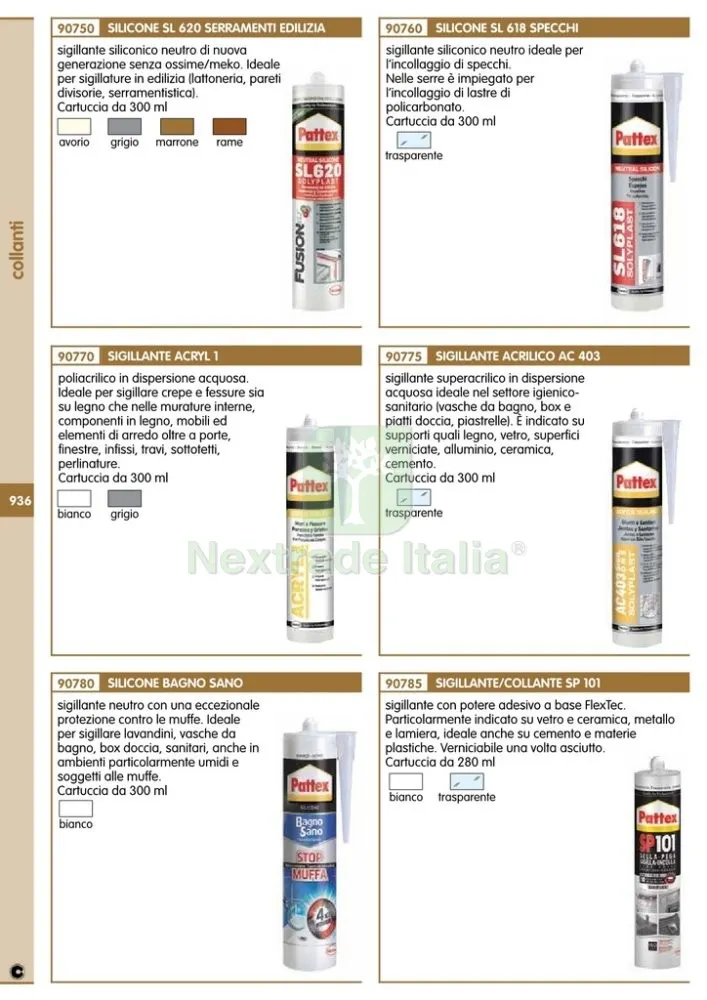 12PZ PATTEX CARTUCCIA SP101 BIANCO ML 280 — Adesivi e sigillanti — rif. FERX.92634 — foto 2 12PZ PATTEX CARTUCCIA SP101 BIANCO ML 280 — Adesivi e sigillanti — rif. FERX.92634 — foto 2