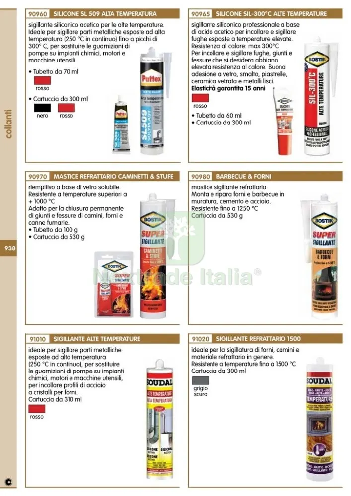 CARTUCCIA SILICONE ALTE TEMPERATURE SL509 ROSSO ML.300 — Adesivi e sigillanti — rif. FERX.36720 — foto 2
