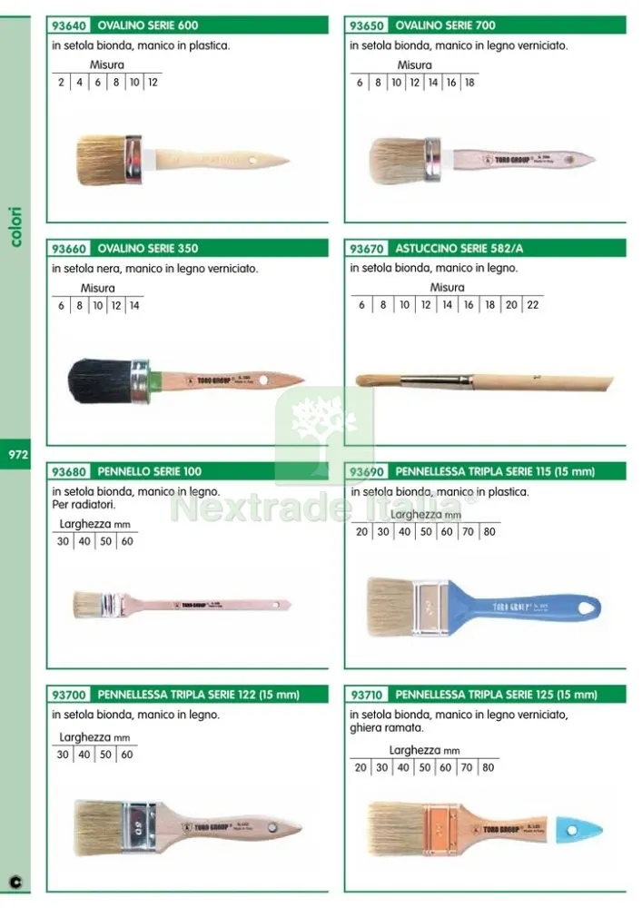 12PZ PENNELLESSA BIONDA MANICO LEGNO S.125 MM.80 — Pennelli e rulli — rif. FERX.26172 — foto 2