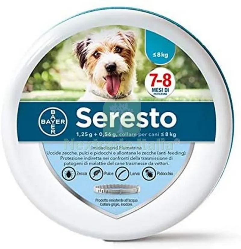 Seresto Bayer Collare per cani fino 8 kg Antiparassitario — Protezione piante e sementi — rif. FERX.94218.3 Seresto Bayer Collare per cani fino 8 kg Antiparassitario — Protezione piante e sementi — rif. FERX.94218.3