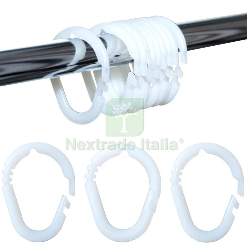Anello Nylon per Tenda Doccia mm 55 - pz. 8 — Accessori bagno — rif. FERX.032242NLM