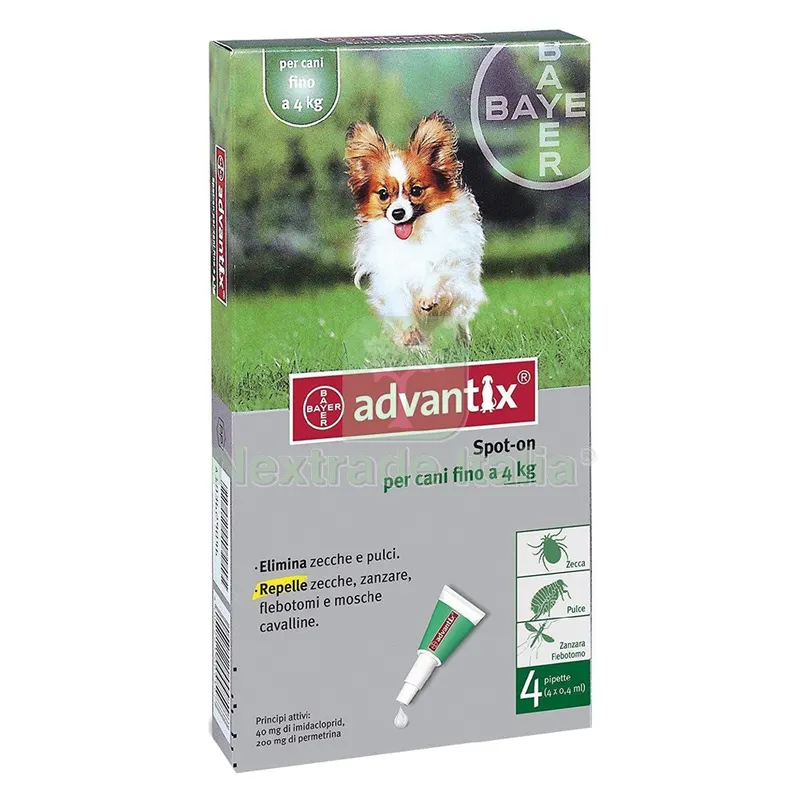 ANTIPARASSITARIO 'ADVANTIX SPOT-ON' < 4 kg - 6 pipette ml 0,4 — Protezione piante e sementi — rif. FERX.6800721NLM ANTIPARASSITARIO 'ADVANTIX SPOT-ON' < 4 kg - 6 pipette ml 0,4 — Protezione piante e sementi — rif. FERX.6800721NLM