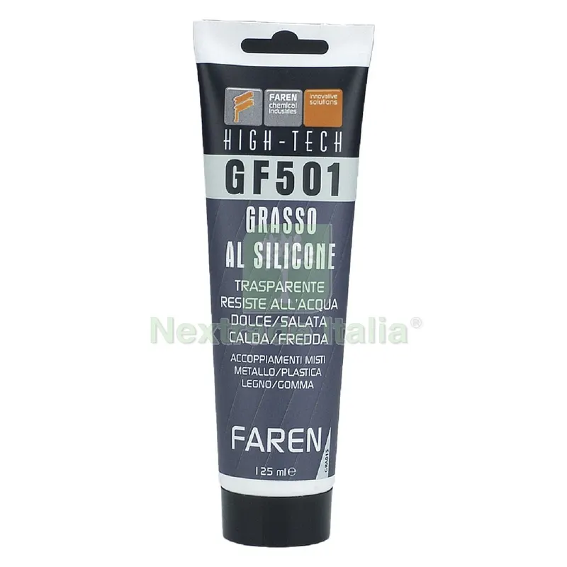 GRASSO AL SILICONE 'GF 501' ml 125 - in tubetto — Adesivi e sigillanti — rif. FERX.9061420NLM GRASSO AL SILICONE 'GF 501' ml 125 - in tubetto — Adesivi e sigillanti — rif. FERX.9061420NLM
