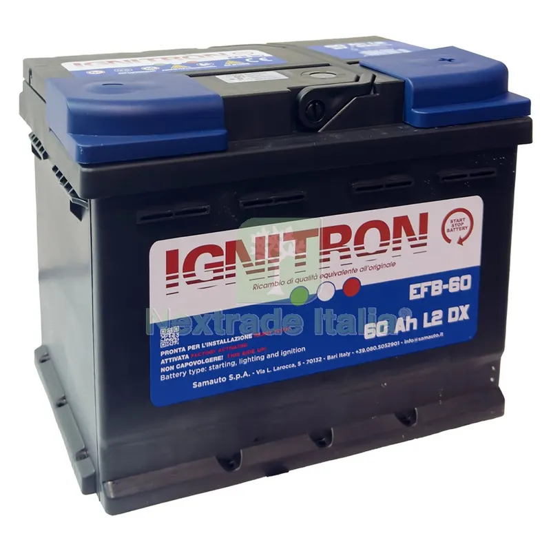 Batteria per Auto Start & Stop 'ignitron EFB' 60 AH - mm 242 x 175 x 190 — Ricambi e fluidi auto — rif. FERX.6061700NLM Batteria per Auto Start & Stop 'ignitron EFB' 60 AH - mm 242 x 175 x 190 — Ricambi e fluidi auto — rif. FERX.6061700NLM
