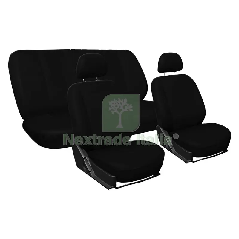 COPRISEDILE COTONE NERO set da 9 pezzi - 4 sedili + 5 poggitesta — Tempo libero outdoor — rif. FERX.6060888NLM
