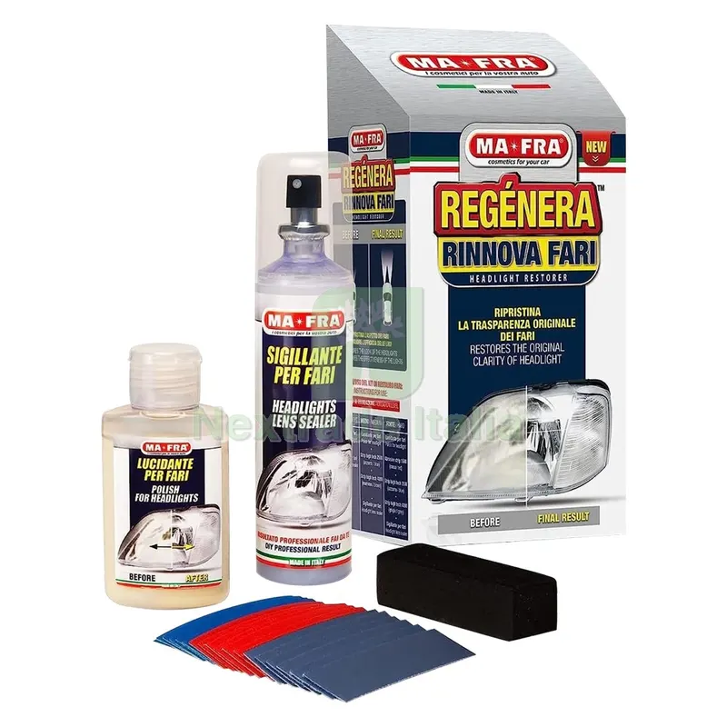 Kit Rinnova Fanali 'regenera Fari' confezione da 19 pezzi — Cura e pulizia auto — rif. FERX.932102NLM Kit Rinnova Fanali 'regenera Fari' confezione da 19 pezzi — Cura e pulizia auto — rif. FERX.932102NLM