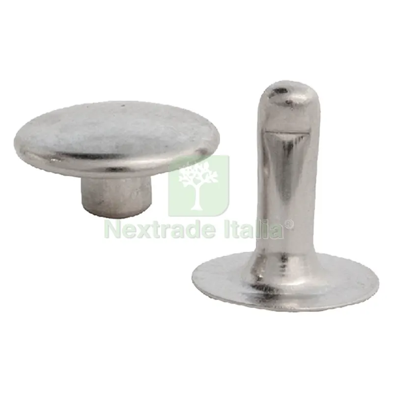 RIVETTO NICHELATO CON TESTA MASCHIO/FEMMINA N. 33 - pz 50 — Rivetti — rif. FERX.041750NLM