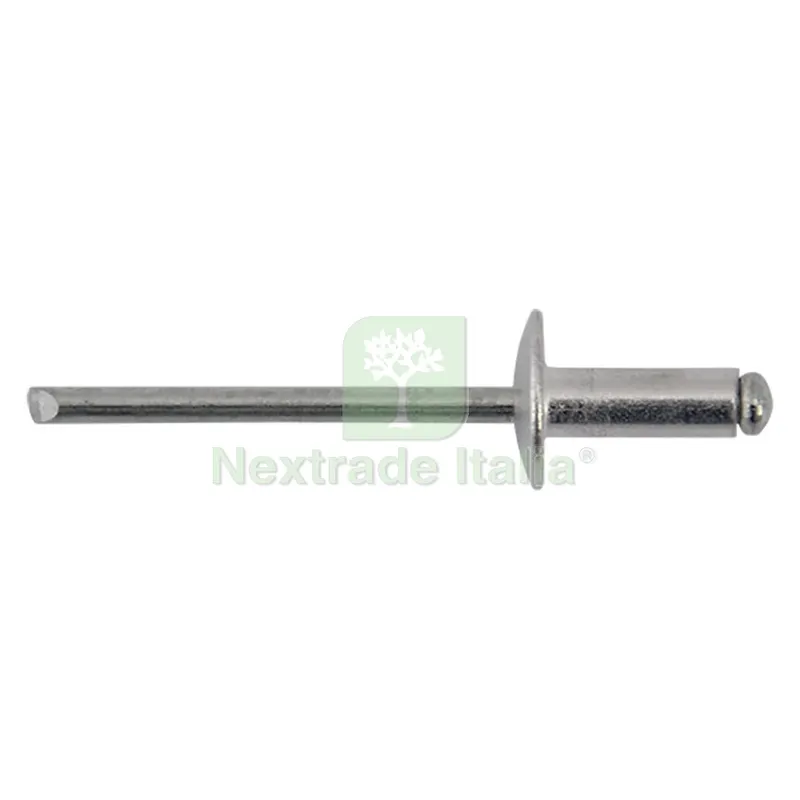 RIVETTO A STRAPPO IN ALLUMINIO 4,8 x 20 - diametro testa 14 cf. 25 pz — Rivetti — rif. FERX.041742NLM