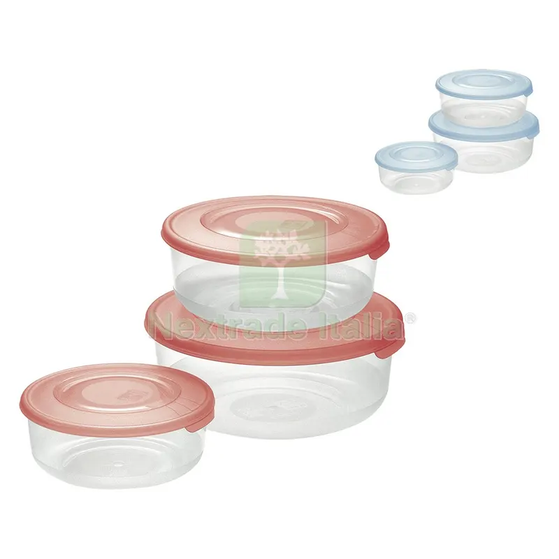 CONTENITORE TONDO IN PLASTICA SET 'FRIGO BOX' coperchio acqua trasparente — Casalinghi e organizzazione — rif. FERX.8410917NLM CONTENITORE TONDO IN PLASTICA SET 'FRIGO BOX' coperchio acqua trasparente — Casalinghi e organizzazione — rif. FERX.8410917NLM
