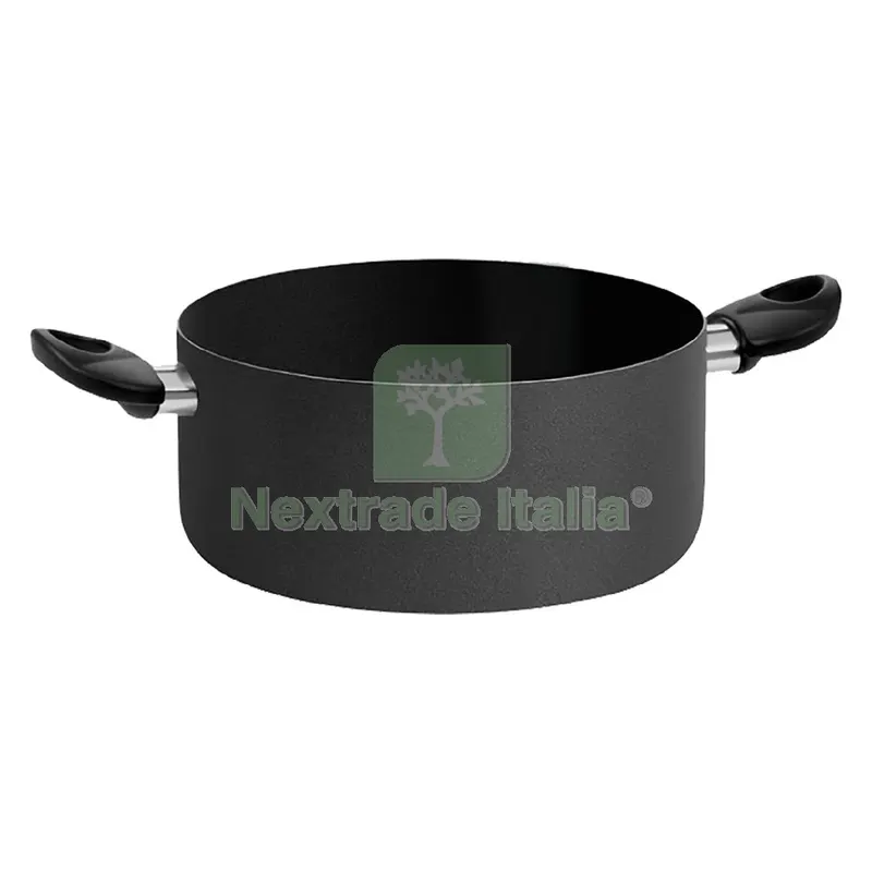 CASSERUOLA DUE MANICI ''BLACK LINE'' øcm. 20 - h.9,5 - capacità 3 lt. — Cucina e coltelleria — rif. FERX.7938102NLM