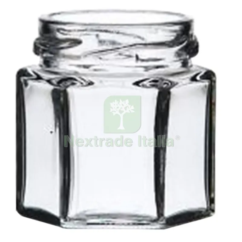 68PZ Vaso Vetro ''boccaccio'' per Alimenti Tipo ''esagonal 45 ml - imbocc. ø43 mm — Vasi e fioriere — rif. FERX.794160NLM
