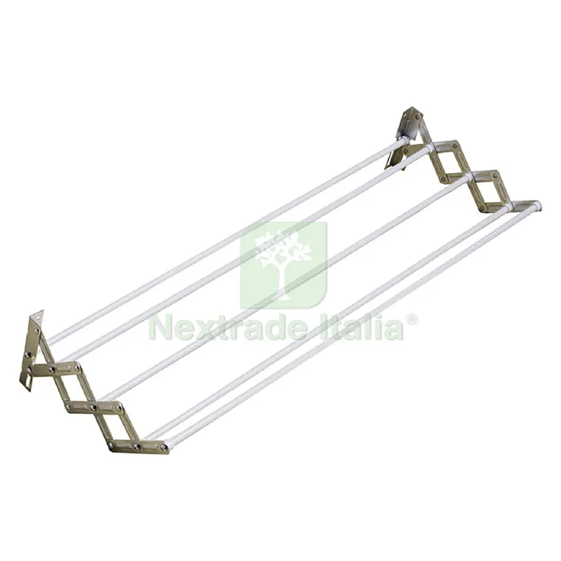 6PZ STENDIBIANCHERIA ESTENSIBILE A PARETE lunghezza cm. 120 - capacità mt. 6 — Stendibiancheria e bucato — rif. FERX.8002194NLM 6PZ STENDIBIANCHERIA ESTENSIBILE A PARETE lunghezza cm. 120 - capacità mt. 6 — Stendibiancheria e bucato — rif. FERX.8002194NLM