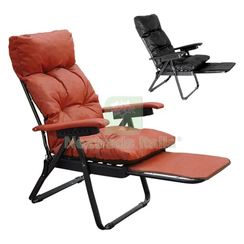 Sedia a Sdraio 'ecopelle' cm 173 x 61 x 63 - nero — Tempo libero outdoor — rif. FERX.6131009NLM Sedia a Sdraio 'ecopelle' cm 173 x 61 x 63 - nero — Tempo libero outdoor — rif. FERX.6131009NLM
