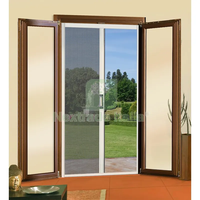Zanzariera Plisse' per Porta cm 120 x 240 marrone - apert.sing. — Tende e zanzariere — rif. FERX.3143032NLM