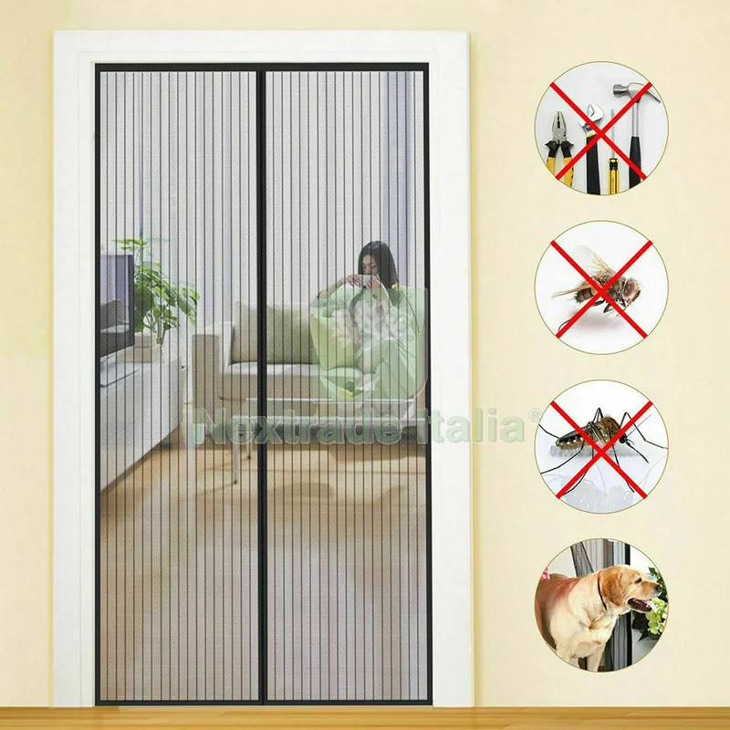 ZANZARIERA IN POLIESTERE PER PORTE CON MAGNETI CM 120 X 250 - COLORE GRIGIO — Tende e zanzariere — rif. FERX.3143001NLM