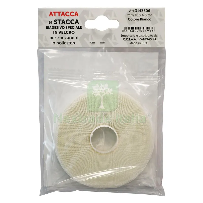 NASTRO IN VELCROSOSO PER ZANZARIERE MM 10 X 6,6 MT - COLORE BIANCO — Tende e zanzariere — rif. FERX.3143506NLM NASTRO IN VELCROSOSO PER ZANZARIERE MM 10 X 6,6 MT - COLORE BIANCO — Tende e zanzariere — rif. FERX.3143506NLM