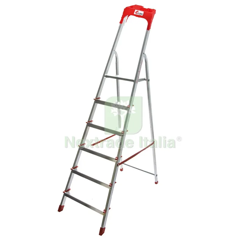 Scala per USO Domestico 6 gr. -h.pedana 128/h.totale 190 cm — Casalinghi e organizzazione — rif. FERX.8051506NLM Scala per USO Domestico 6 gr. -h.pedana 128/h.totale 190 cm — Casalinghi e organizzazione — rif. FERX.8051506NLM
