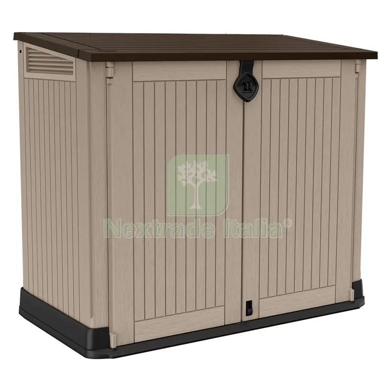 Baule Porta Attrezzi da Esterno 'store IT OUT Midi cm.132 x 71,5 x H.113,5 beige/marr. — Casalinghi e organizzazione — rif. FERX.6125774NLM Baule Porta Attrezzi da Esterno 'store IT OUT Midi cm.132 x 71,5 x H.113,5 beige/marr. — Casalinghi e organizzazione — rif. FERX.6125774NLM