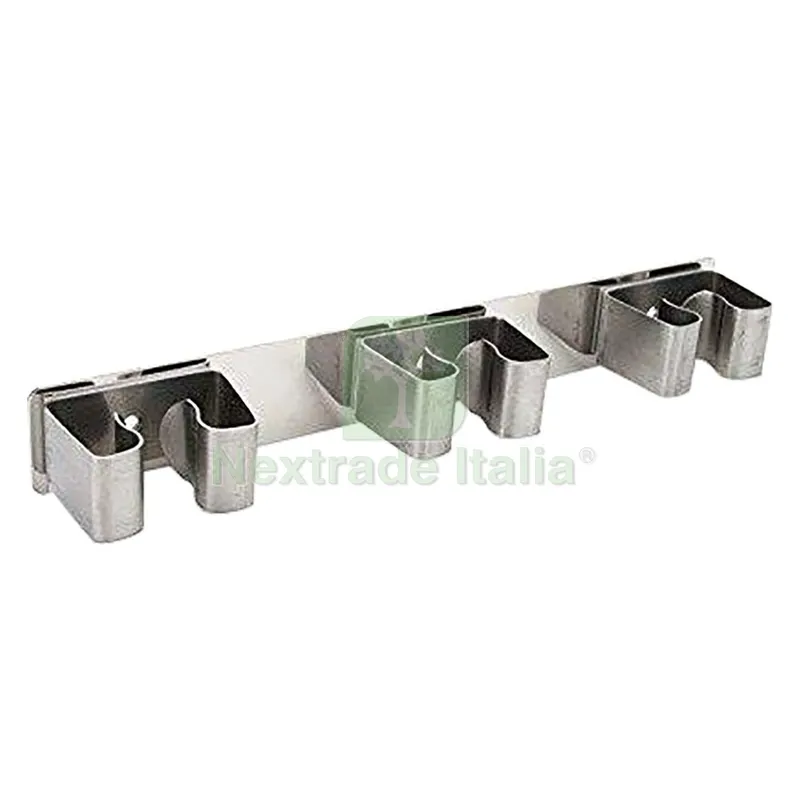 6PZ BARRA APPENDISCOPA IN ACCIAIO INOX 3 posti — Casalinghi e organizzazione — rif. FERX.380306NLM 6PZ BARRA APPENDISCOPA IN ACCIAIO INOX 3 posti — Casalinghi e organizzazione — rif. FERX.380306NLM