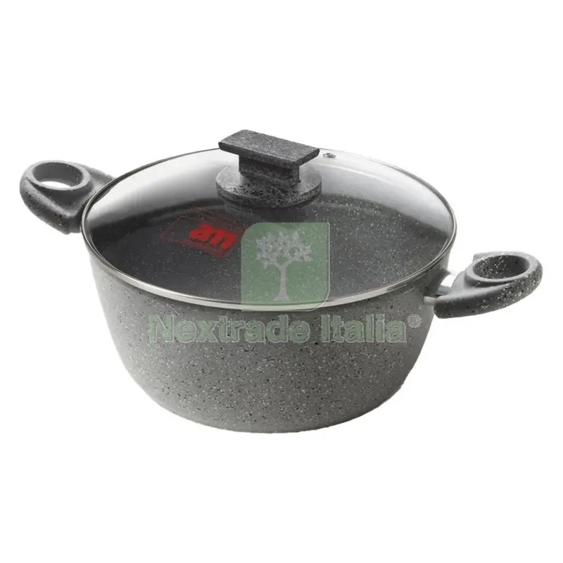 Casseruola con Coperchio Vetro ''cuore di Pietra'' øcm. 24 - 2 manici — Cucina e coltelleria — rif. FERX.7938954NLM Casseruola con Coperchio Vetro ''cuore di Pietra'' øcm. 24 - 2 manici — Cucina e coltelleria — rif. FERX.7938954NLM