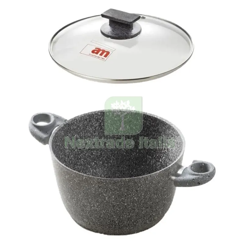 Pentola con Coperchio Vetro ''cuore di Pietra'' øcm. 24 — Cucina e coltelleria — rif. FERX.7939052NLM