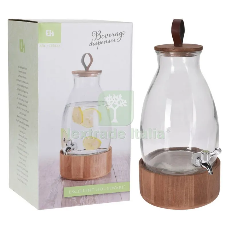 Caraffa Dispenser su Base Legno 5,5 litri — Cristalleria e tavola — rif. FERX.7906058NLM