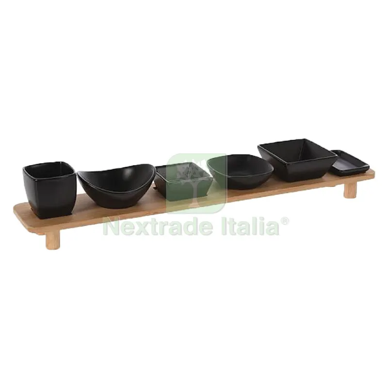 VASSOIO IN BIMATERIALE CON SET CIOTOLE cm 50 x 10 x h.8 — Cucina e coltelleria — rif. FERX.8029099NLM
