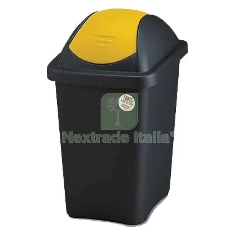 Bidone Immondizia 'multipat' Lt. 60 - cm 39 x 39 x h.68 - nero/giallo — Casalinghi e organizzazione — rif. FERX.8034330NLM Bidone Immondizia 'multipat' Lt. 60 - cm 39 x 39 x h.68 - nero/giallo — Casalinghi e organizzazione — rif. FERX.8034330NLM