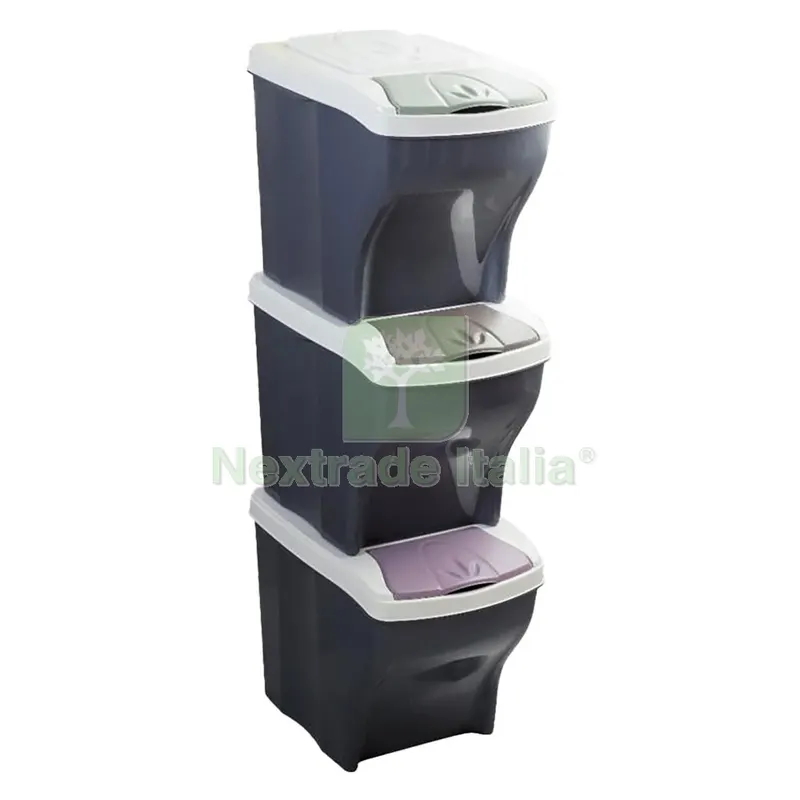 Pattumiera Raccolta Differenziata Set 'poker Tris' 20 lt. cm 28 x 40 x 31 h — Casalinghi e organizzazione — rif. FERX.8034392NLM