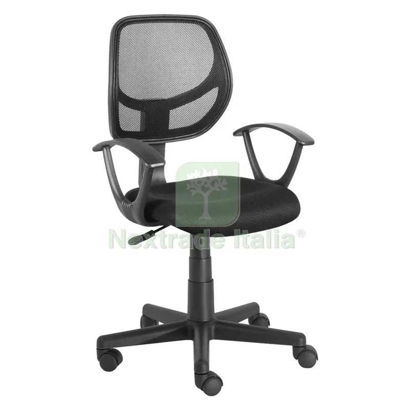 Sedia da Ufficio nero - cm 54 x 56,5 x h. 86 / 97,5 — Arredo — rif. FERX.7950278NLM