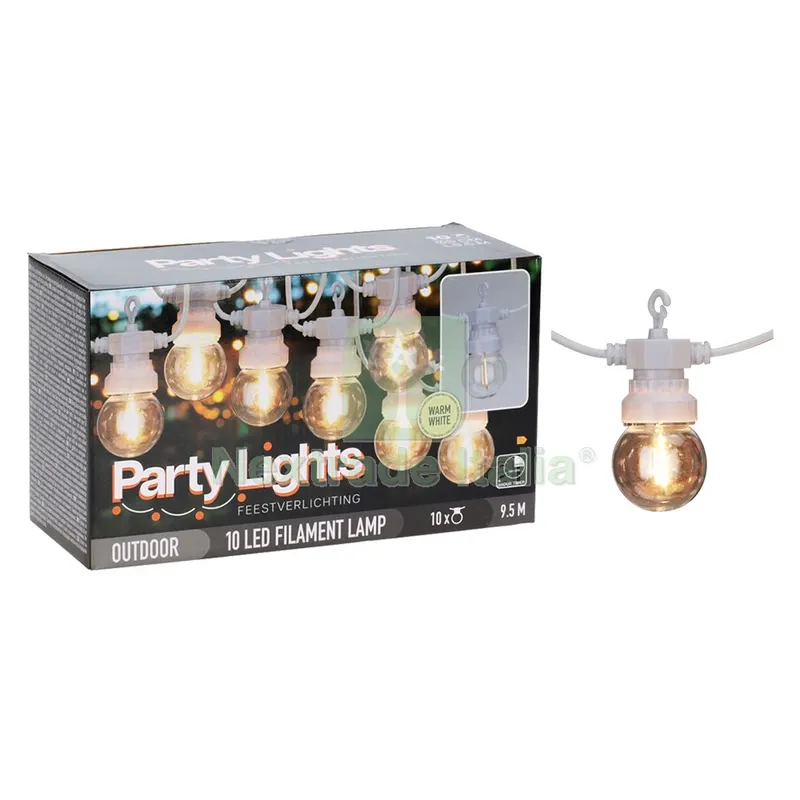 CATENA LINEARE A LED 'PARTY LIGHTS' 10 LED - 9,5 mt — Maniglie e pomelli — rif. FERX.8079164NLM