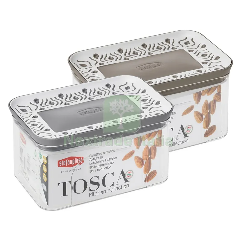 BARATTOLO RETTANGOLARE 'TOSCA' grigio/bianco — Accessori bagno — rif. FERX.8411918NLM