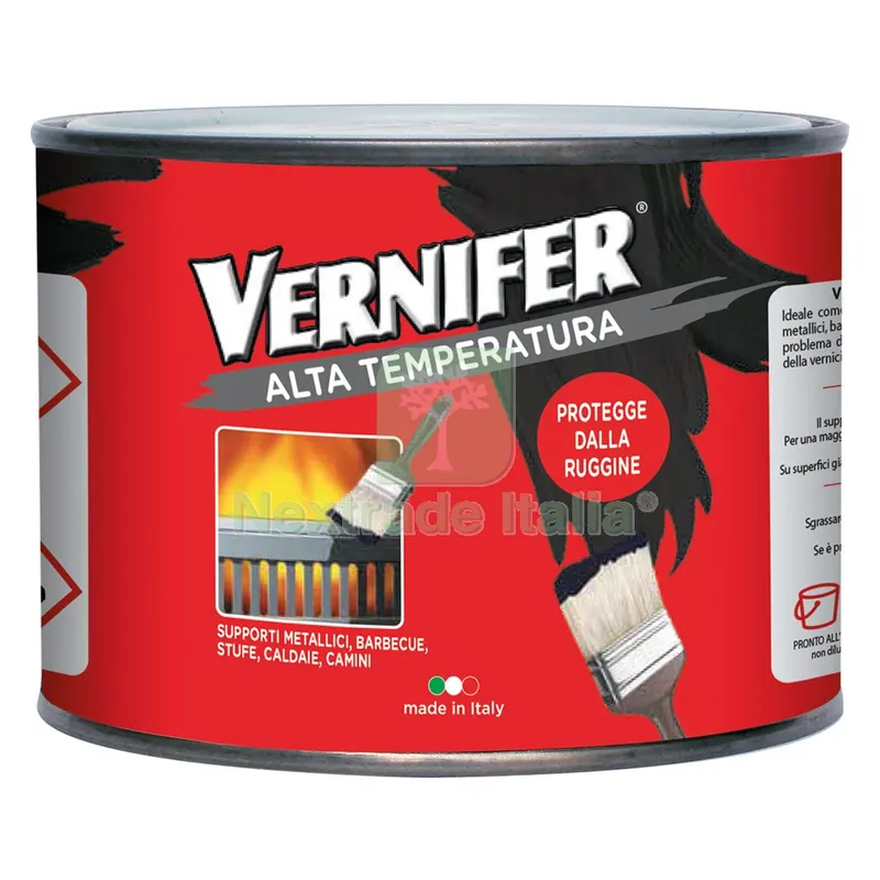 SMALTO ALTA TEMPERATURA ml. 500 - nero satinato (4765) — Vernici e smalti — rif. FERX.920058NLM SMALTO ALTA TEMPERATURA ml. 500 - nero satinato (4765) — Vernici e smalti — rif. FERX.920058NLM