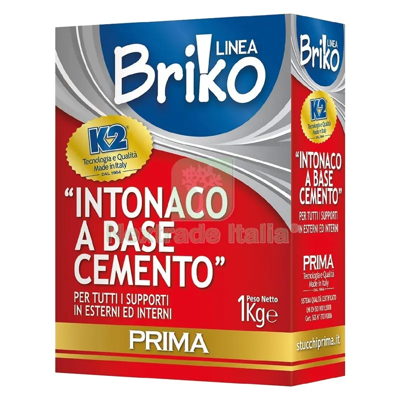 12PZ INTONACO CEMENTO 'BRIKO K2' Kg. 1 — Cemento, malte e collanti edili — rif. FERX.9041226NLM 12PZ INTONACO CEMENTO 'BRIKO K2' Kg. 1 — Cemento, malte e collanti edili — rif. FERX.9041226NLM