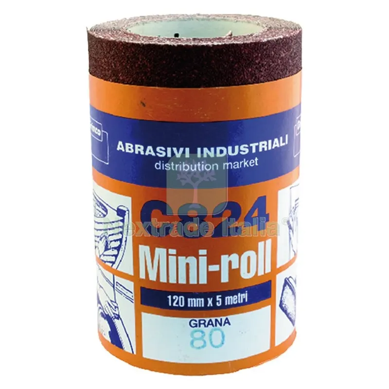 CARTA SPAZIATA MINI ROTOLO 'C824' grana 180 mm 120xmt. 5 — Punte, frese e dischi — rif. FERX.9003614NLM CARTA SPAZIATA MINI ROTOLO 'C824' grana 180 mm 120xmt. 5 — Punte, frese e dischi — rif. FERX.9003614NLM