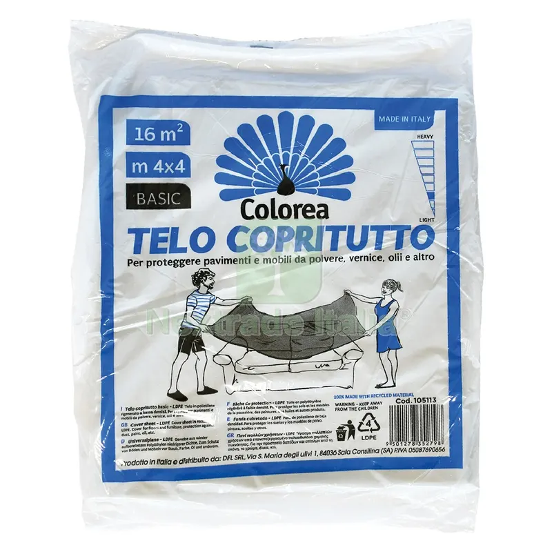 90PZ TELO COPRITUTTO MULTIUSO mt 4 x 4 - gr. 200 circa — Teli e film di protezione — rif. FERX.105113NLM