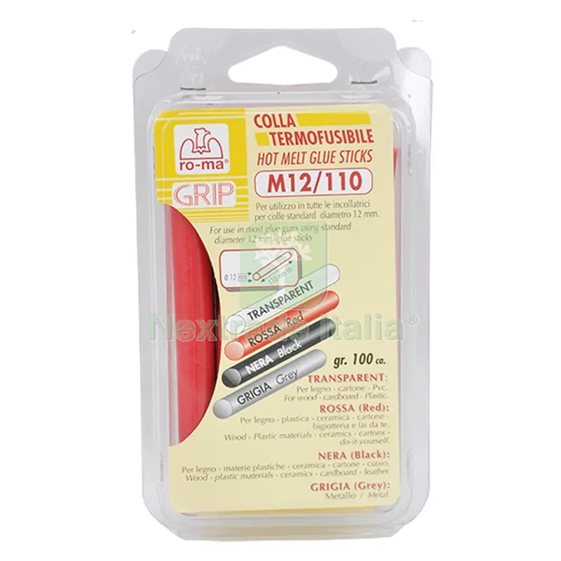 COLLA TERMOFUSIBILE LUNG. MM 110 - Ø MM 12 COLORE GRIGIO — Adesivi e sigillanti — rif. FERX.9001912NLM
