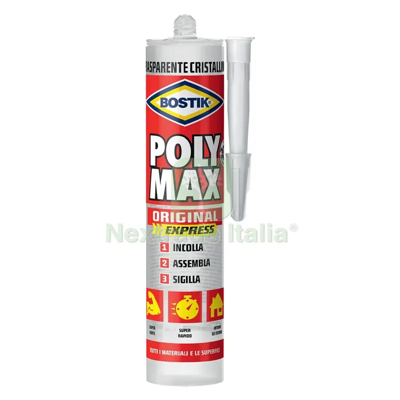 12PZ ADESIVO SIGILLANTE UNIVERSALE 'POLY MAX' CRISTAL E gr. 115 (clip strip) — Adesivi e sigillanti — rif. FERX.9120054NLM